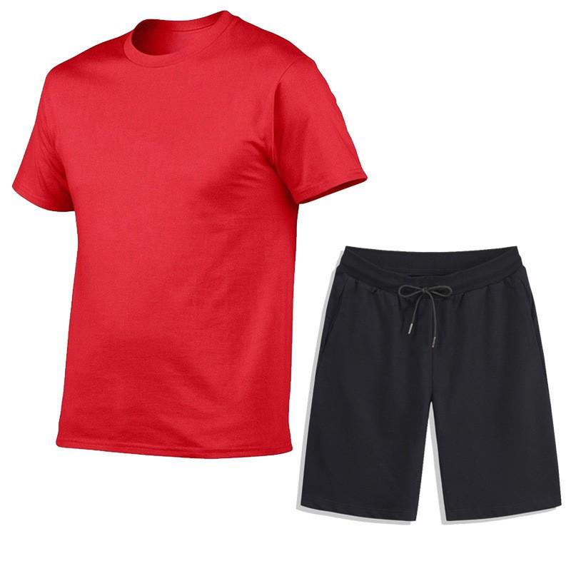 Men's Summer Sports Casual Set: T-Shirt & Shorts for Fitness & Running