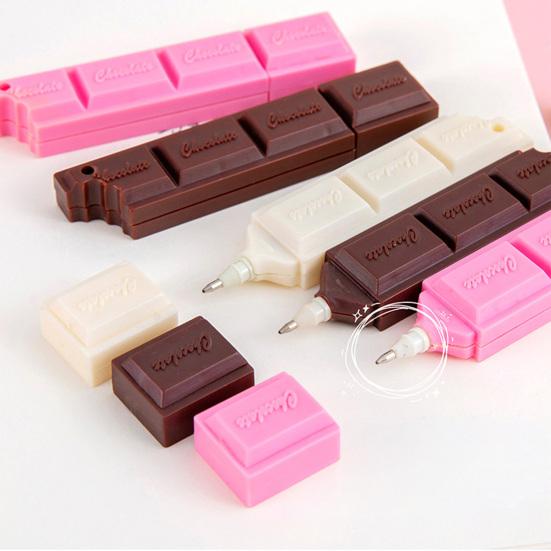 Chocolate Shape Ballpoint Pen with Hanging Hole Portable 0.5mm Smooth Writing Ink-Free Smudge-Free Pen Creative Gift for Students