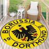 Borussia Dortmund Vereinswappen Aufdruck Runder Teppich Nichtrutschende Runde Fußmatte Fußballfan Heim Büro Dekor