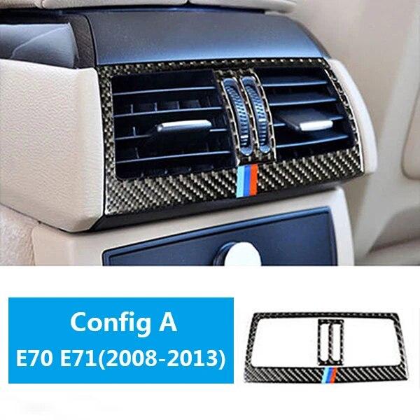 Carbon Fiber Auto Hinten Klimaanlage Outlet Vent Panel Abdeckung Aufkleber Für BMW X5 E70 X6 E71 2008-13 Auto innen Zubehör
