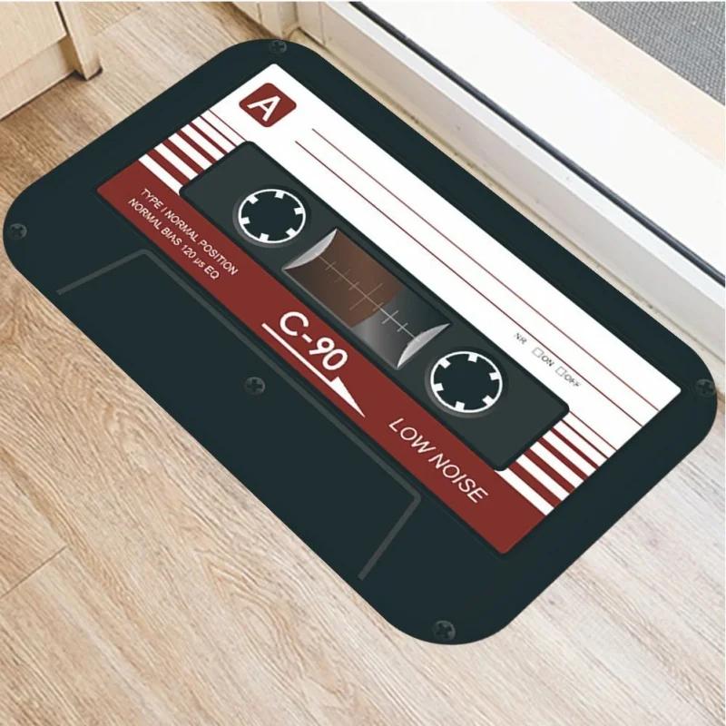 Retro Musikband Muster Fußmatte Heimdekoration Anti-Rutsch Teppiche Küche Schlafzimmer Eingang Weiche Bodenmatte Waschbare Fußmatten