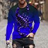 T-Shirts à manches longues et col rond pour hommes, Streetwear à la mode, motif Animal, Scorpion imprimé en 3D, pulls, hauts amples et décontractés