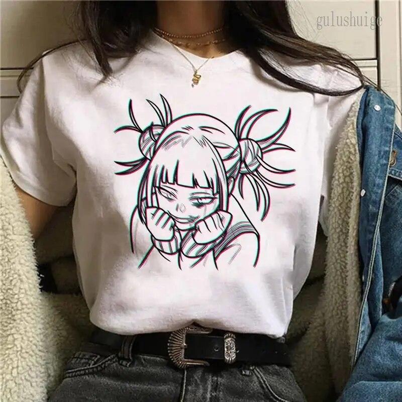 Japanese Anime My Hero Academia Graphic Print T Shirt Crew Neck Fashion Short Sleeve Casual Crew Neck Plus Size T Shirt Women