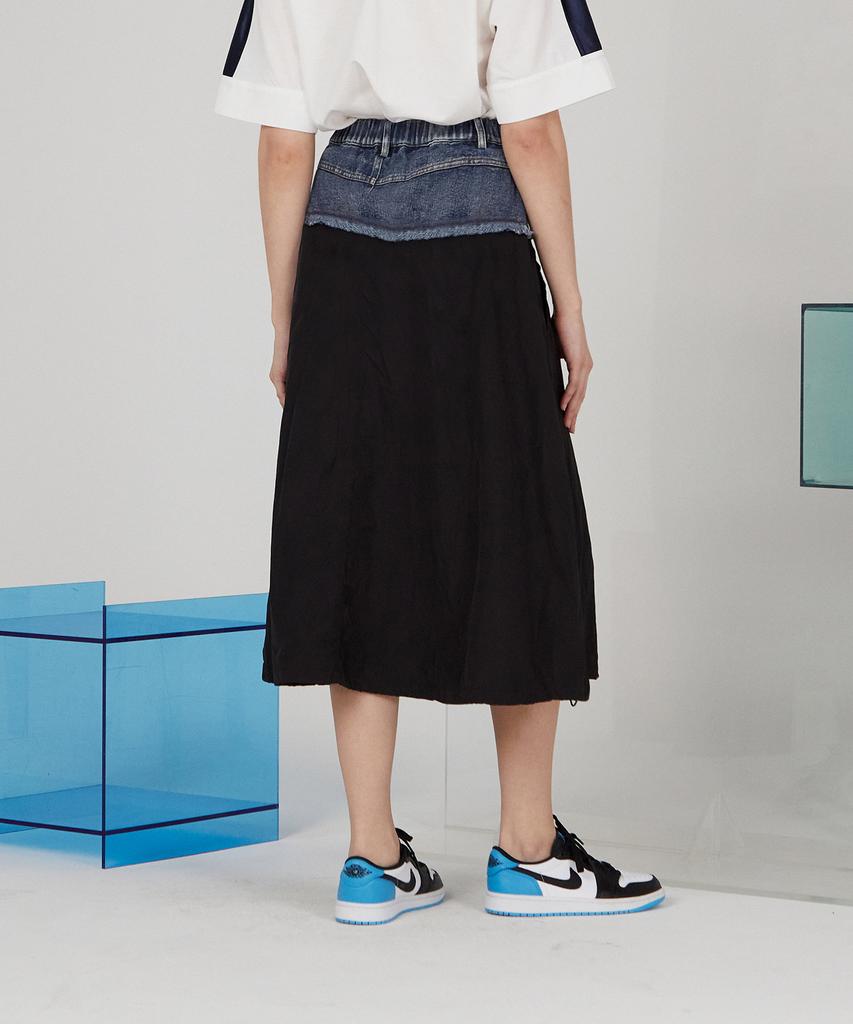 Jucy Judy J Woven Flare Mix Denim Skirt Jysk321C