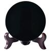 FRCOLOR Obsidian Stone Mirror, Fortune Telling Mirror, Scry Mirror with Stand, Feng Shui Display Holder, Feng Shui Item, Decorative Item, Amulet Ornam