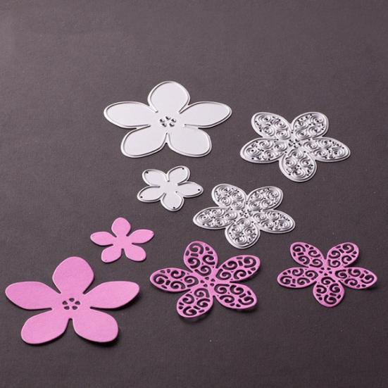 4Pcs Carbon Steel Flowers DIY Cutting Die Scrapbook Card Handcraft Stencil Tool