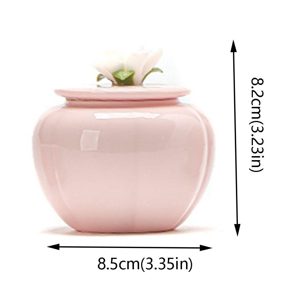 Pink Flower Ceramic Tea Jar Chinese Style Handmade Porcelain Tea Tin Moisture-proof with Sealed Lid Tea Sealed Jar Home Use