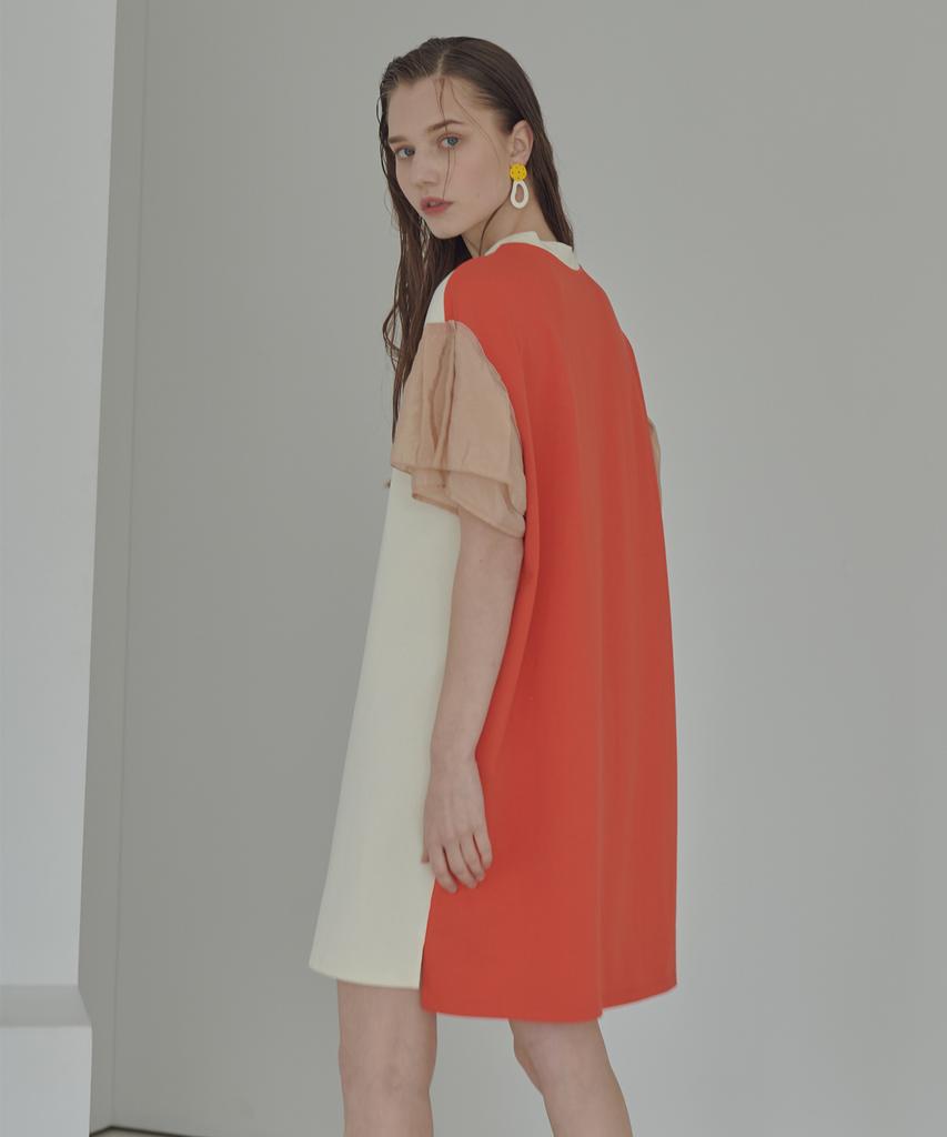 Ossi Glitter Arrange Tangerine Dress