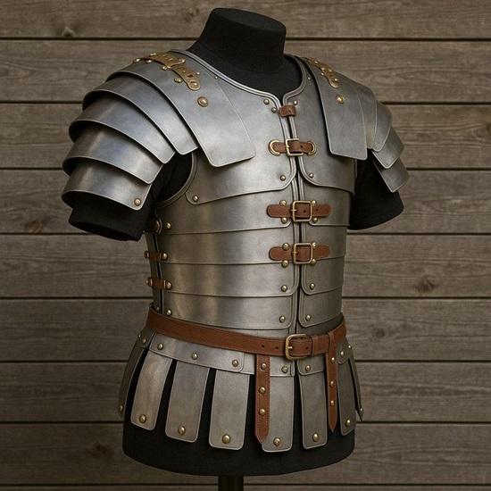 Roman Lorica Segmentata: Medieval Steel Armor, LARP Cosplay Costume