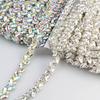 1 Yard Rhinestone Trim Shining Glass Craft Long Row Glitter Stone Charms DIY Making AB/Silver Color Faux Crystal Chain Shoes