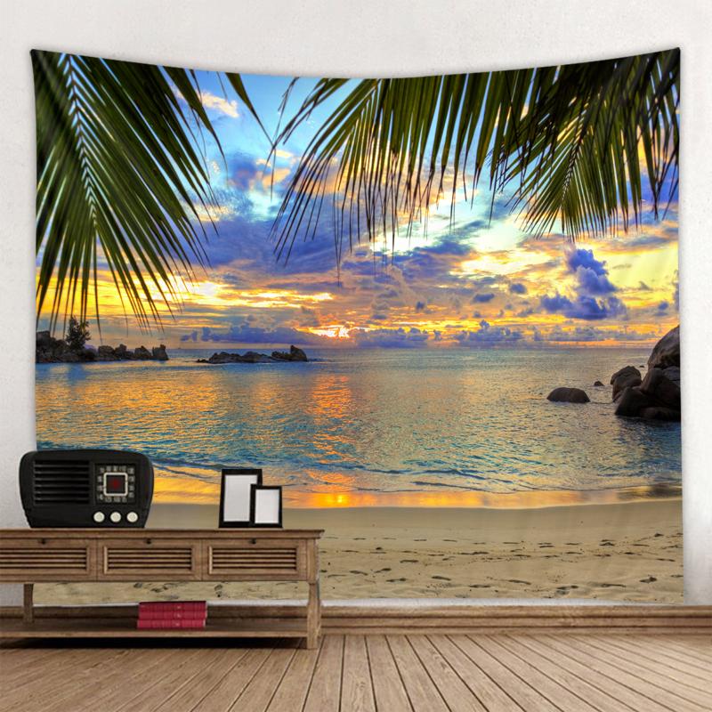 Sea View Tapestry Bohemian Living Room Wall Hanging Canvas Tapestry Room Decoration Wall Cloth Tapestry