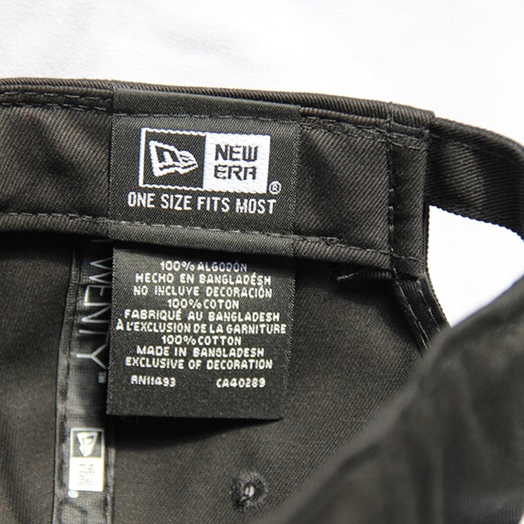 New Era 9TWENTY Low Profile Cap - Blank Front 100% Cotton Strapback Hat - Black - Free Size [Parallel Import]