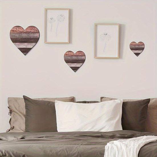 3 Pezzi Decorazione Murale a Forma di Cuore in Legno Cartello Murale Vintage a Forma di Cuore Targhetta Appesa Rustica per Amore Cucina Camera da Letto Bagno Soggiorno Decorazione Rustica