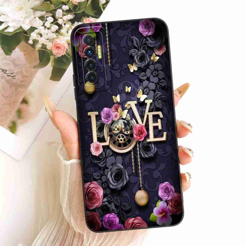 For Tecno Camon 17P Case CG7 CG7n Cute Sunflower Soft Silicone Back Cover For Tecno Camon 17 P 17P Phone Cases Shockproof Fundas