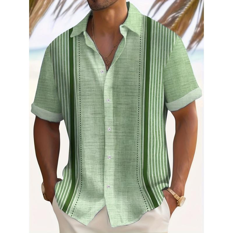 La chemise à manches courtes pour homme pour l'été 2025 est respirante, légère, décontractée et rafraîchissante avec une impression 3D