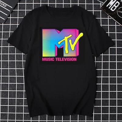 Men Clothing Retro T Shirt Vintage Rock Hip Hop Tv T Shirt Summer Unisex Casual Tshirt Mtv Music Television Graphic Tshirts Tees#Color(3)