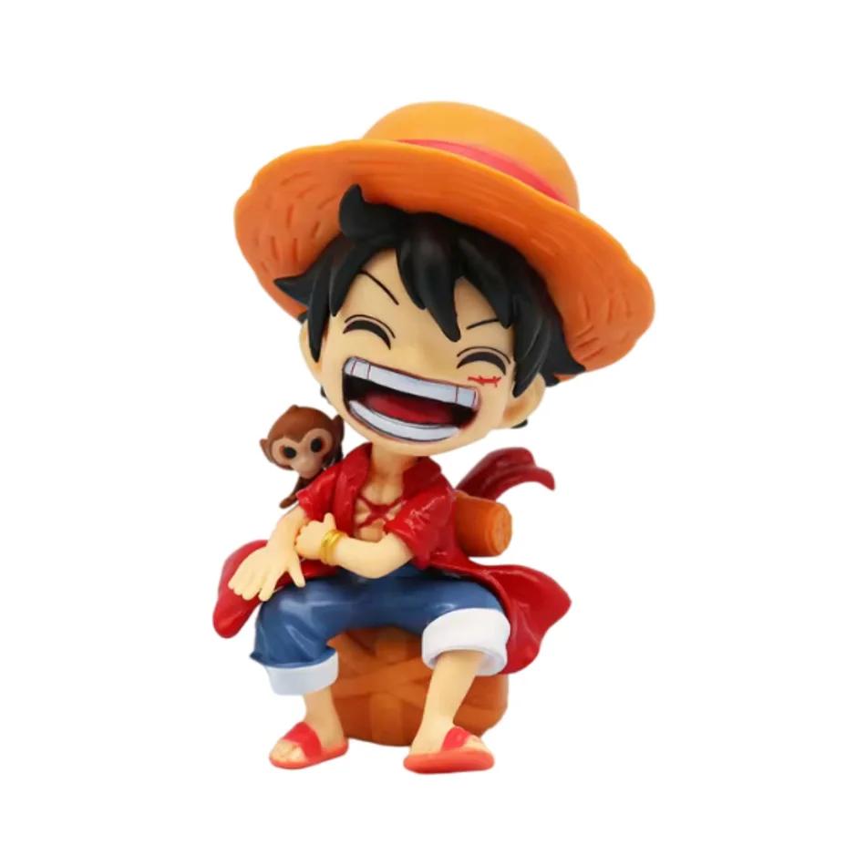 One Piece Luffy Zoro Sitting Q Version Fashionable Action Figure Cartoon Anime Desktop Car Ornaments Doll Collection Present