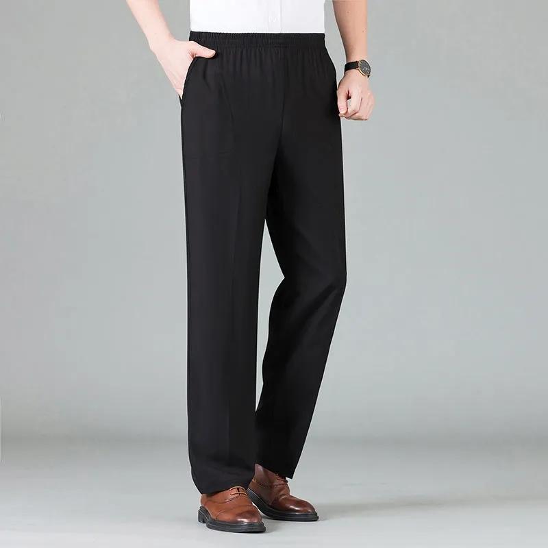 Summer Men's Pants Thin Section Loose Breathable High Waist Men's Trousers PLUS Size