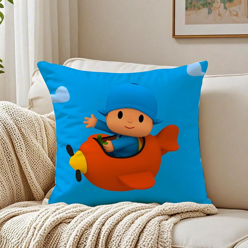 Cute Cartoon B-Boy-Girl-P-Pocoyo Cushion Cover Linen Pillowcase Soft For Sofa Bed Home Room Decor