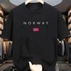 Nórsko Pánske Bavlnené Tričko Minimalistické Ležérne Streetwear Športové
