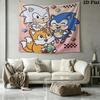 Sonic Hedgehog Wall Tapestry Aesthetic Wall Hanging Printed Fabric Blanket Decorative Tapestries For Bedroom Living Room Home Decor