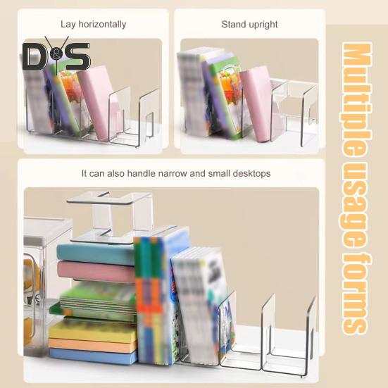 Masa Boodend Depolama Düzenleyici Kitap Destek Standı 4 Dikey Bölmeli Plastik Dosya Sıralama Rafı Kitap Dergileri için