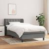 Vidaxl Continental Bed with Mattress, Dark Grey Fabric 90X200 Cm