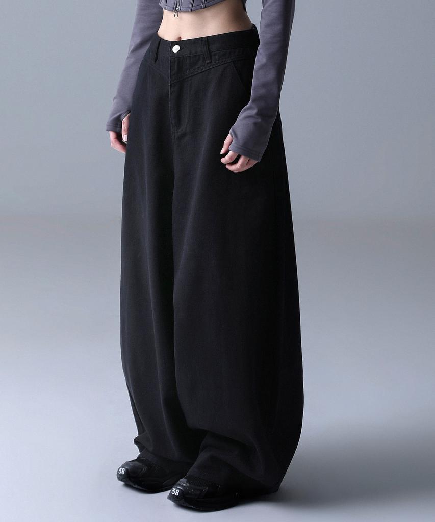 ZENDUST Rothen Wide Denim Pants Cotton Black (B Type)