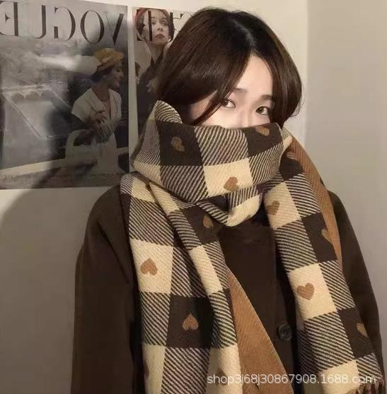 Collection Autumn and Winter New Mohair Solid Color Scarf Korean Version Atmosphere Scarf Enlarged and Thickened Shawl Scarf