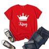 King Queen Crown Print Couple T Shirt Short Sleeve O Neck Women Loose Tshirt Fashion Lovers Tee Shirt Tops Clothes