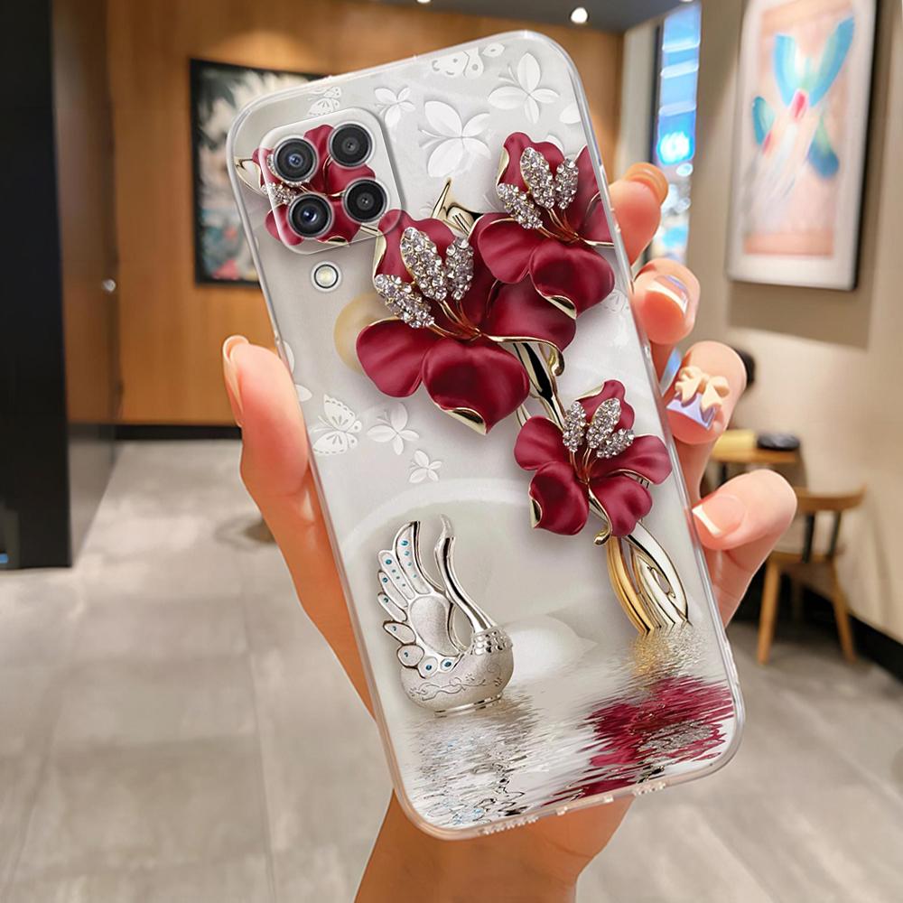 Phone Case for Samsung A12 Cute Cartoon Painted Soft TPU Silicone Bumper Fundas For Galaxy A12 4G 5G Protective Shell Cover Case