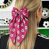 Fashion Fabric Ribbon Hair Rope Colorful Hairpin Gift Football Pattern Bow Hair Clip Daily