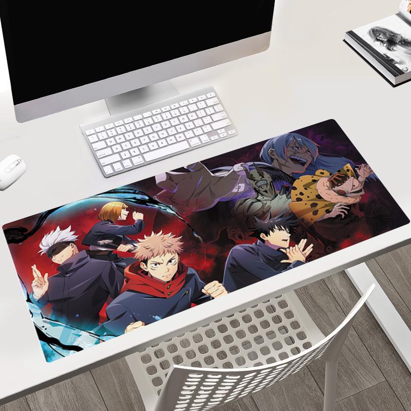 Jujutsu Kaisen Desk Pad 40x90x0.3CM with Gojo, Yuji, & Megumi Characters.