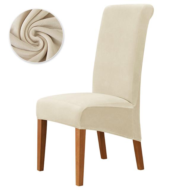 High Back Universal Dining Chair Cover Stretch Velvet Chair Covers Long Back Chairs Seat Covers For Dining Room Kitchen Office