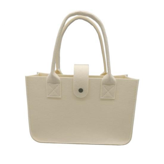 Women Handbag Portable Handle Solid Color Large Capacity Rectangle Gift Thickened Felt Ladies Tote Bag Purse KTB