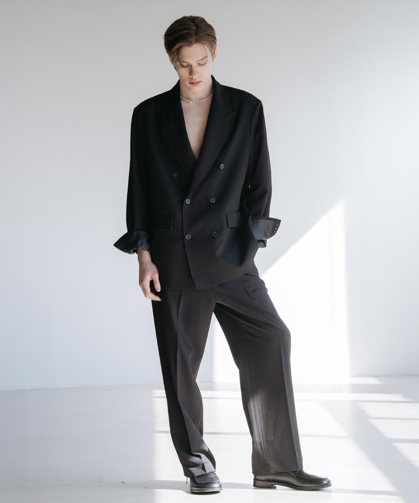 Decoroso Cier Peaked Double Overfit Setup Suit [Black]