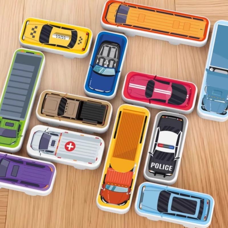1set Magnetic Parking Puzzle Traffic Jam Game for Kids Educational Logic Thinking Toy Number Sliding Puzzle Brain Teaser Gift