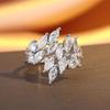 High-End Zircon Leaf Open Ring - Luxury Niche Design, Cool & Stylish Fashion Accessory