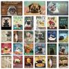 Metal Poster Pug Dog Tin Sign Plate Retro Decor Cafe Home Pet Shop Bedroom Living Room Decoration Wall Art Plaque