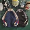 Retro Contrast Color Stitch Baseball Jacket - Unisex Spring & Autumn Loose Fit