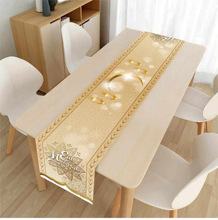 Bieżnik na stół Ramadan Dekoracja Eid Mubarak 2026 do domu Ramadan Kareem Ramadan Mubarak Islamska Muzułmańska Impreza Eid Al-Fitr Prezenty