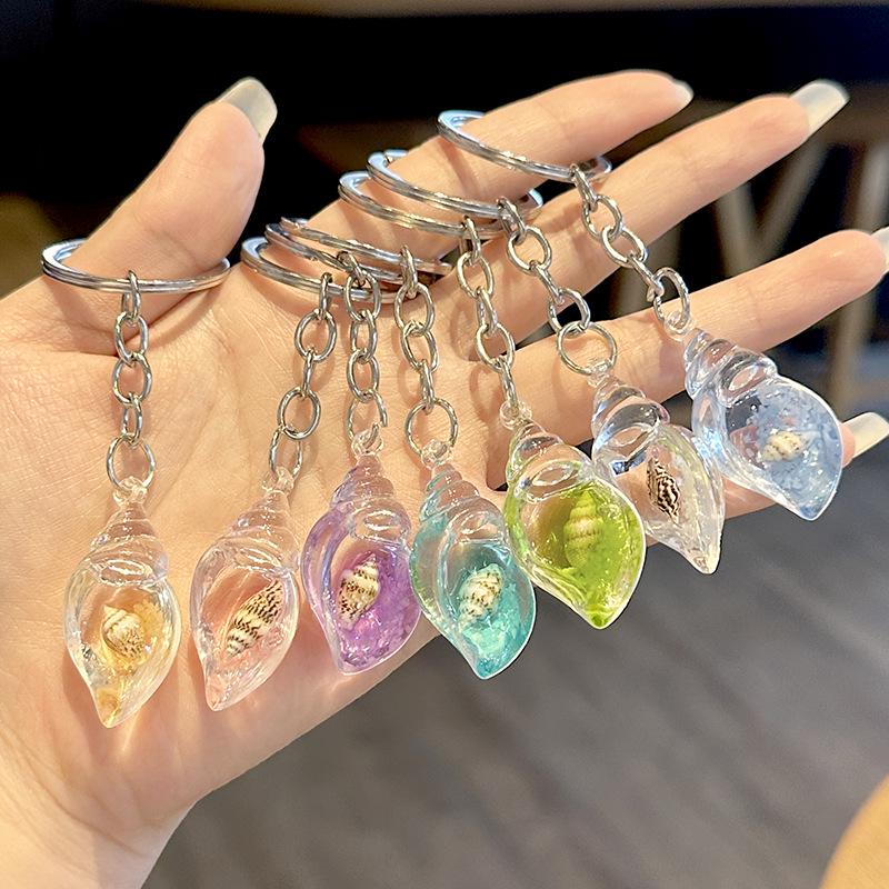 Porte-clés Lumineux en Acrylique en Forme de Coquillage DIY pour Couples