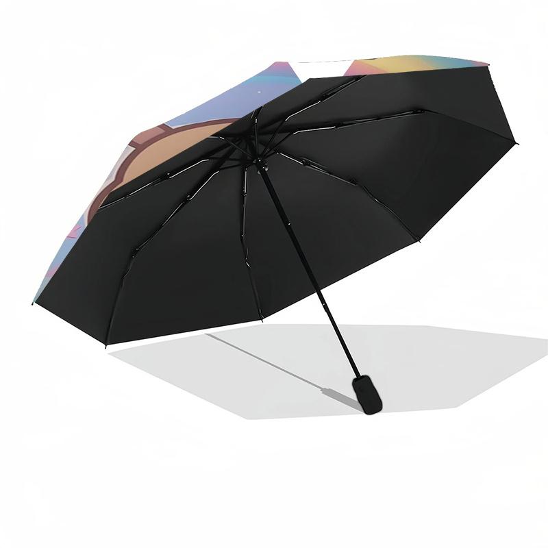 Capybara Themed Travel Umbrella-8 Ribs Automatic Opening and Closing, Portable Folding Design, Compact and Stylish Umbrella Suitable for Out
