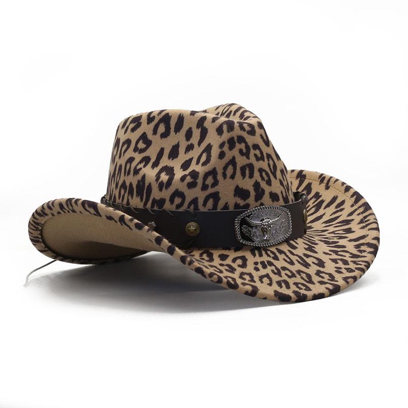 Felt Hut mit Leopardenmuster, Unisex, vielseitiger britischer Vintage Herbst/Winter Woll-Jazzhut, Europäischer und Amerikanischer Streetwear Modehut