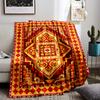 Geometric Tribal Pattern blanket, Red and Yellow Decorative blanket  blanket, suitable for use in the bedroom, living room, on the sofa