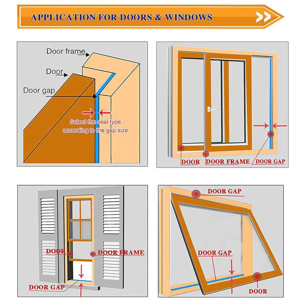 5/10M Self Adhesive Weather Strips Rubber Draught Excluder Foam Window Door Seal Strip