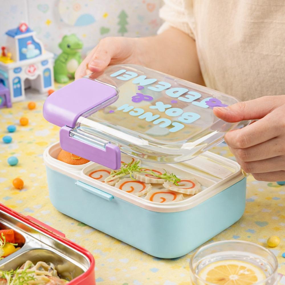 With Handle Children Lunch Box Durable Food Container Set New Kids Bento Box  Outdoor Use