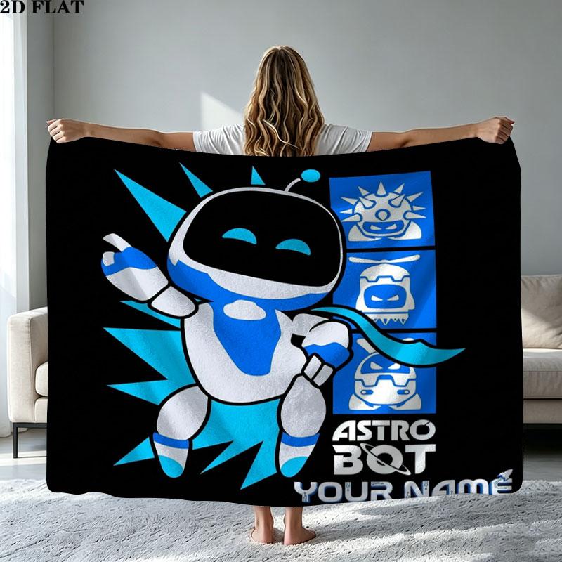 1 Stück ASTRO BOT Individuelles Namensmuster Flanelldecke Geeignet für Alle Jahreszeiten für Heimdekoration Wärme und Komfort Geschenke Feiertagsgeschenk