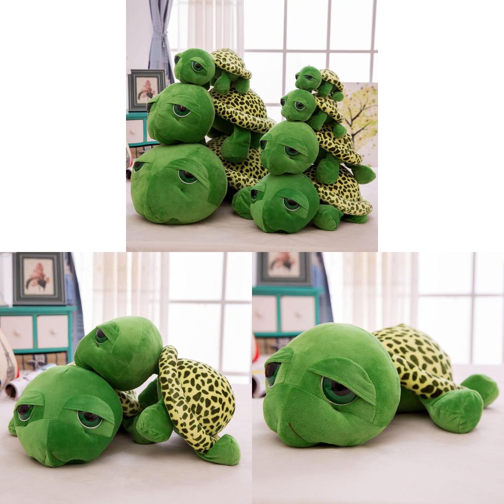 Peluche de Tortuga de Ojos Grandes de Dibujos Animados con Terciopelo de Cristal Suave para Regalo de Niños y Niñas