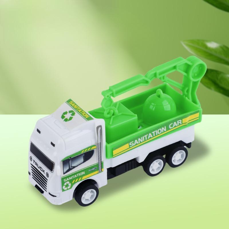 Kids Toys Car Inertia Sanitation Truck Models Pull Back Military Engineering Vehicle Fire Engine Boys Toys For Children Gift